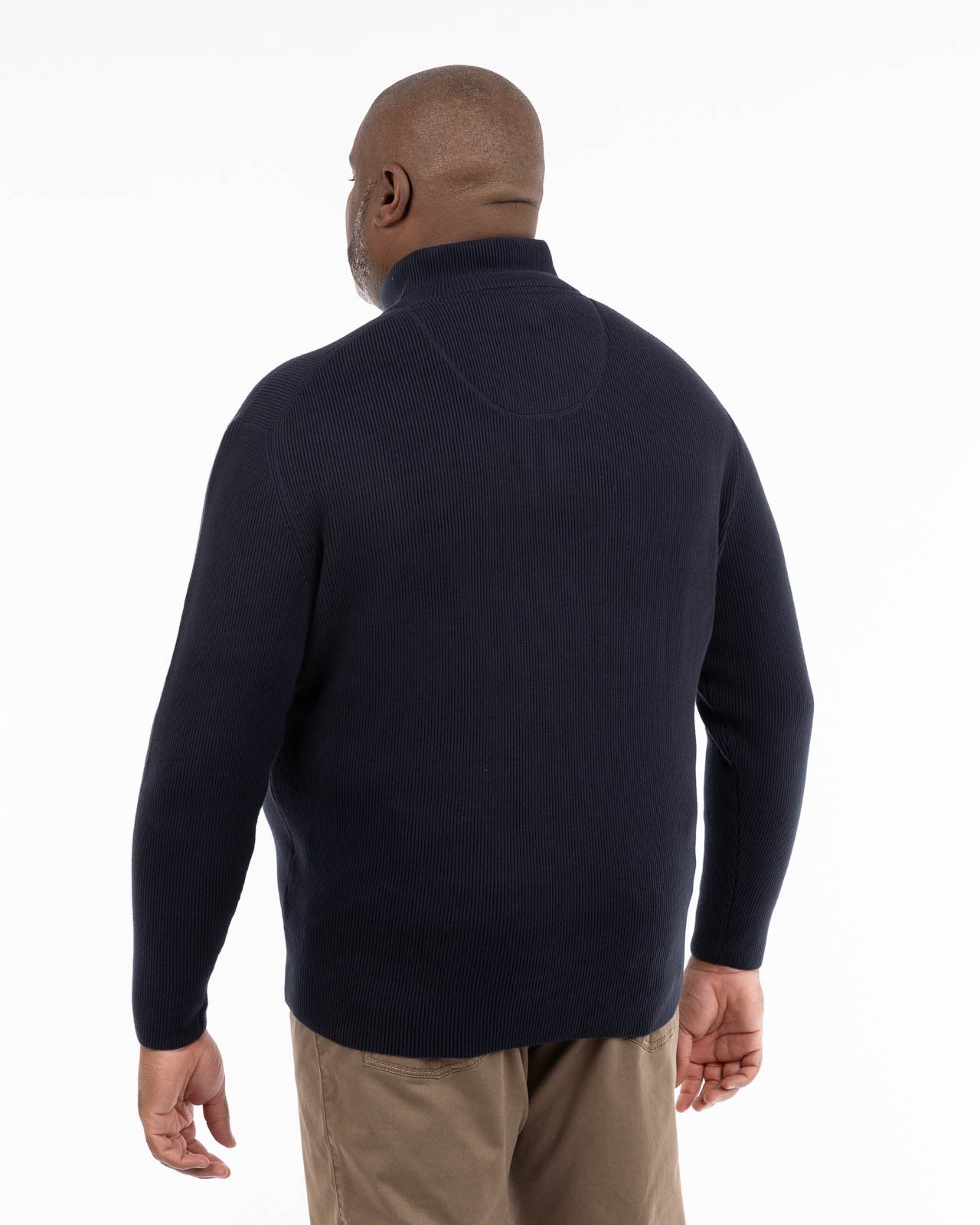 Pull col camionneur grande taille bleu marine
