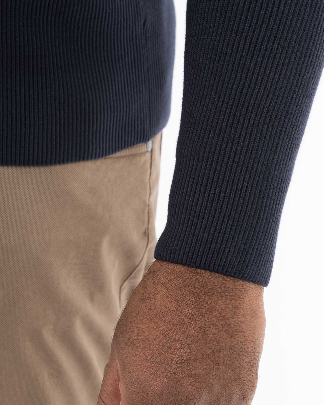 Pull col camionneur grande taille bleu marine