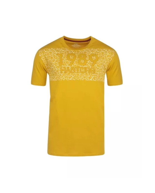 Tee shirt imprimé grande taille jaune en coton