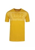 Tee shirt imprimé grande taille jaune en coton