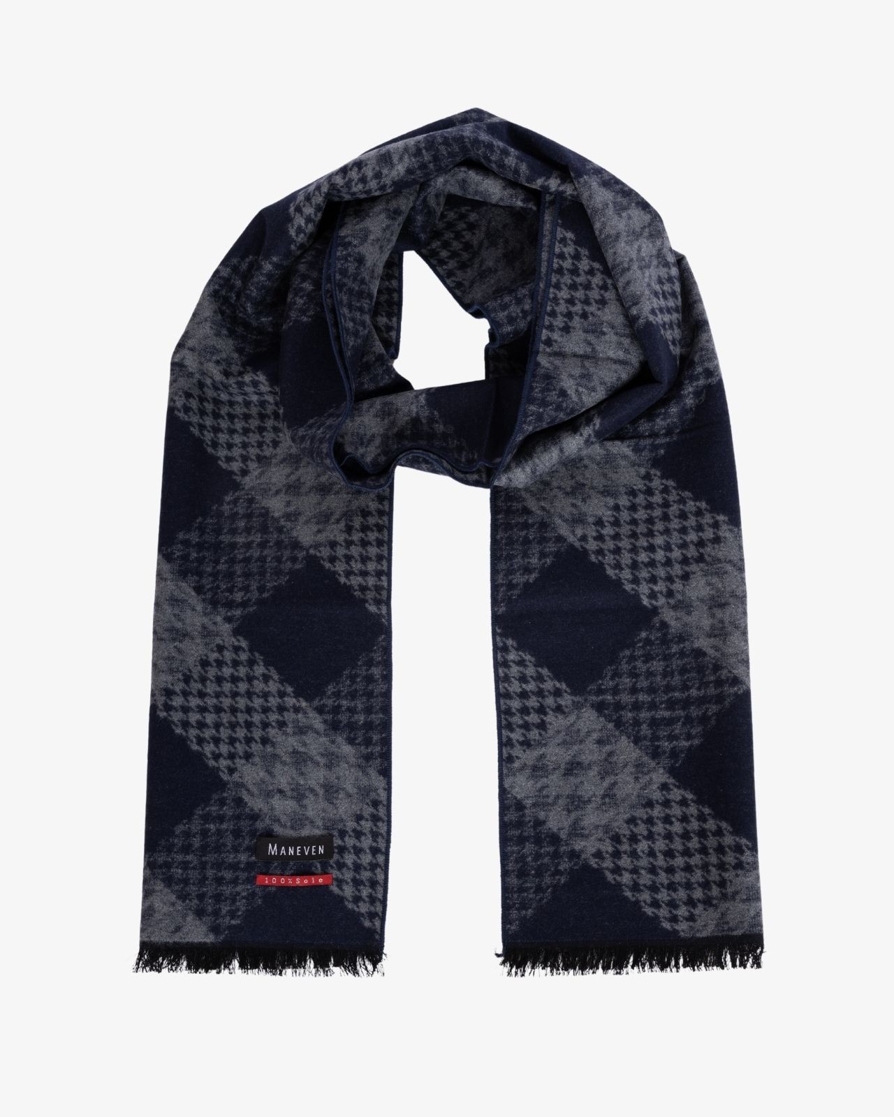 Echarpe en soie 2 mètres de long bleu marine