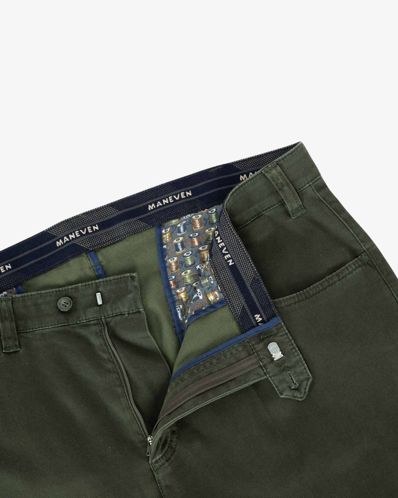 Pantalon chino grande taille vert kaki