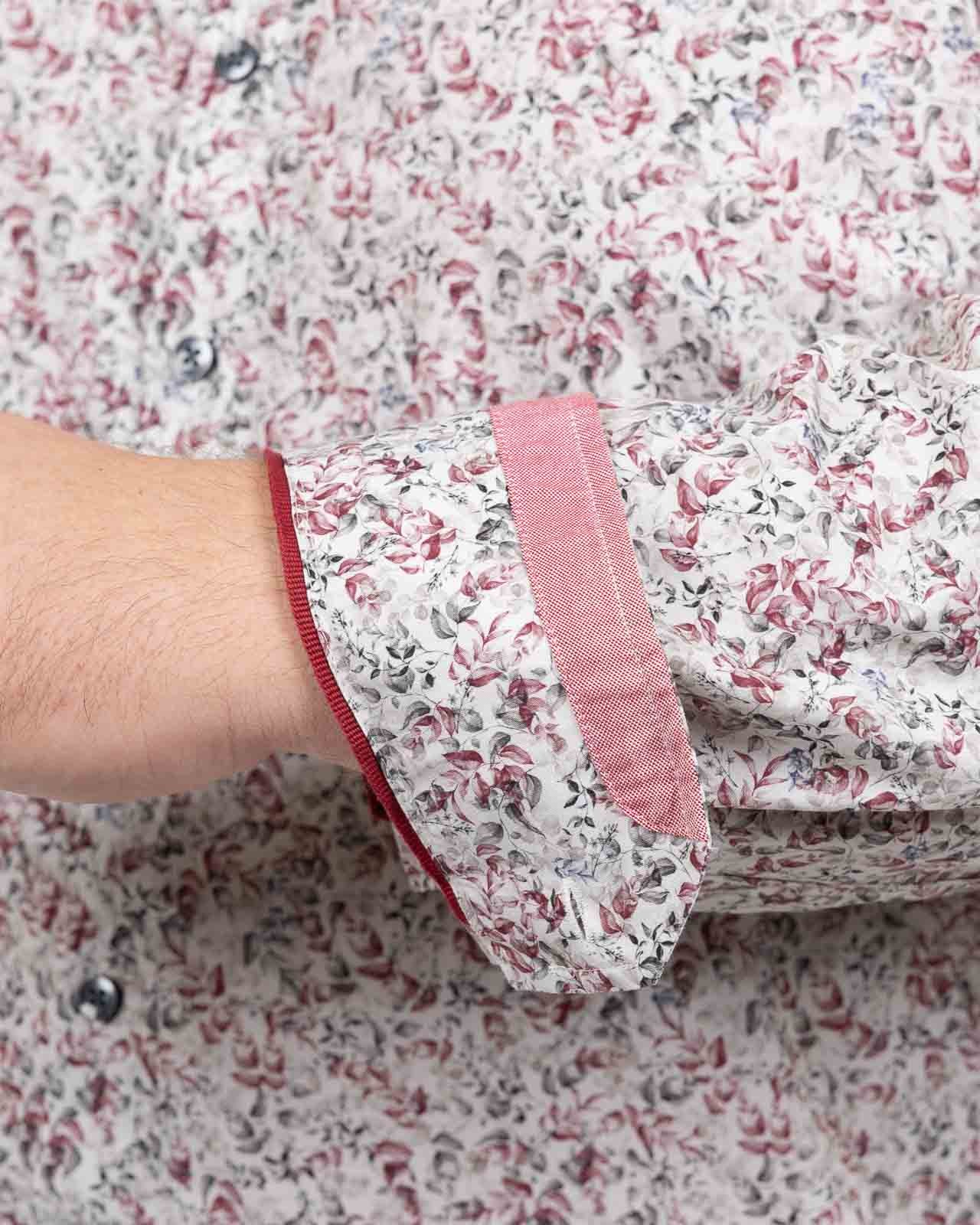 Chemise fleurie grande taille gris