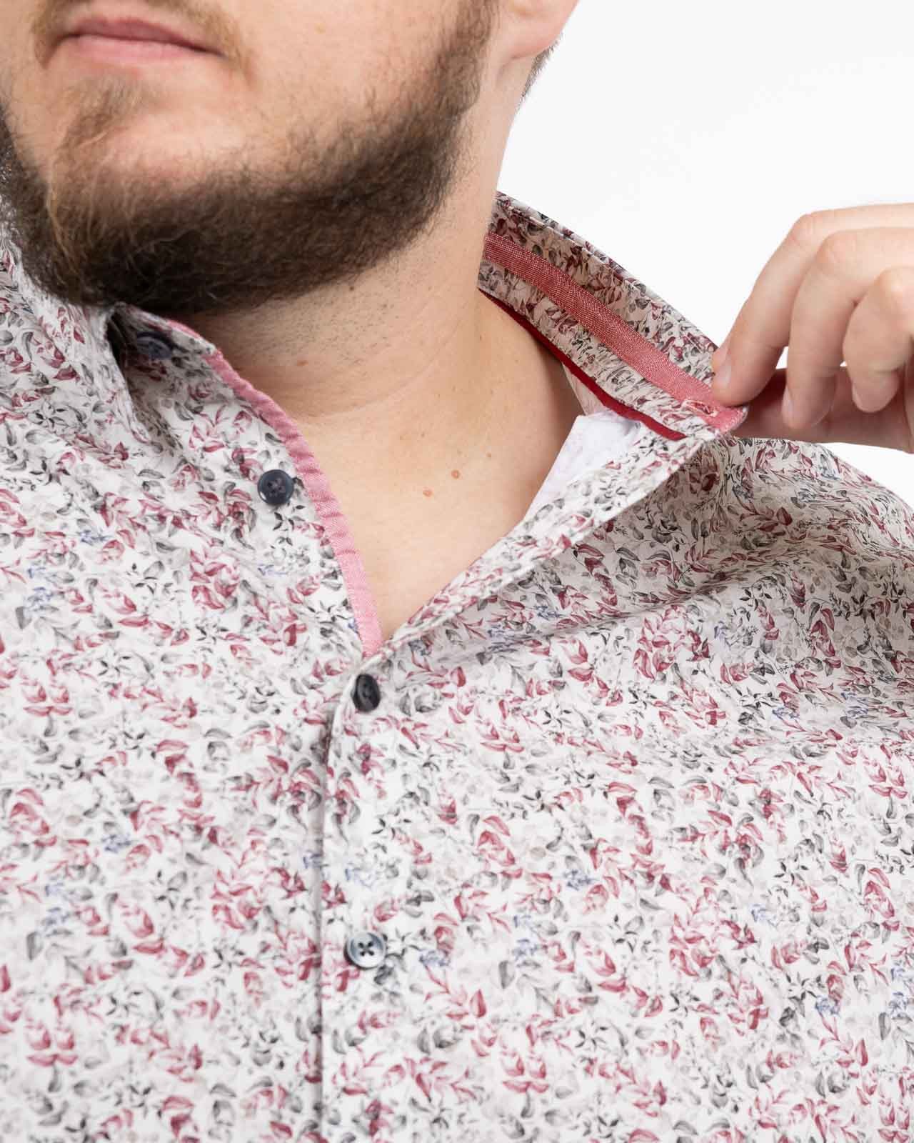 Chemise fleurie grande taille gris