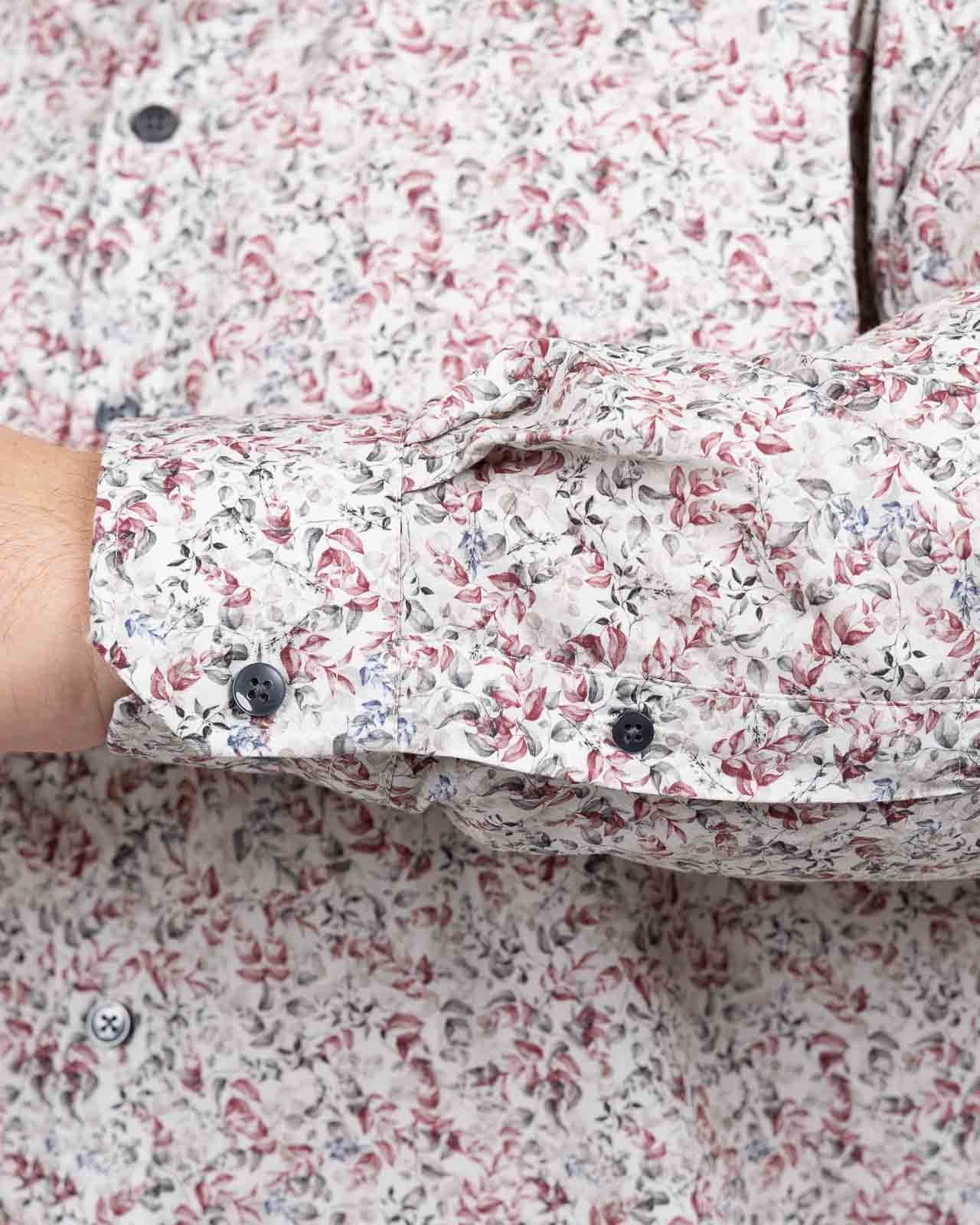 Chemise fleurie grande taille gris