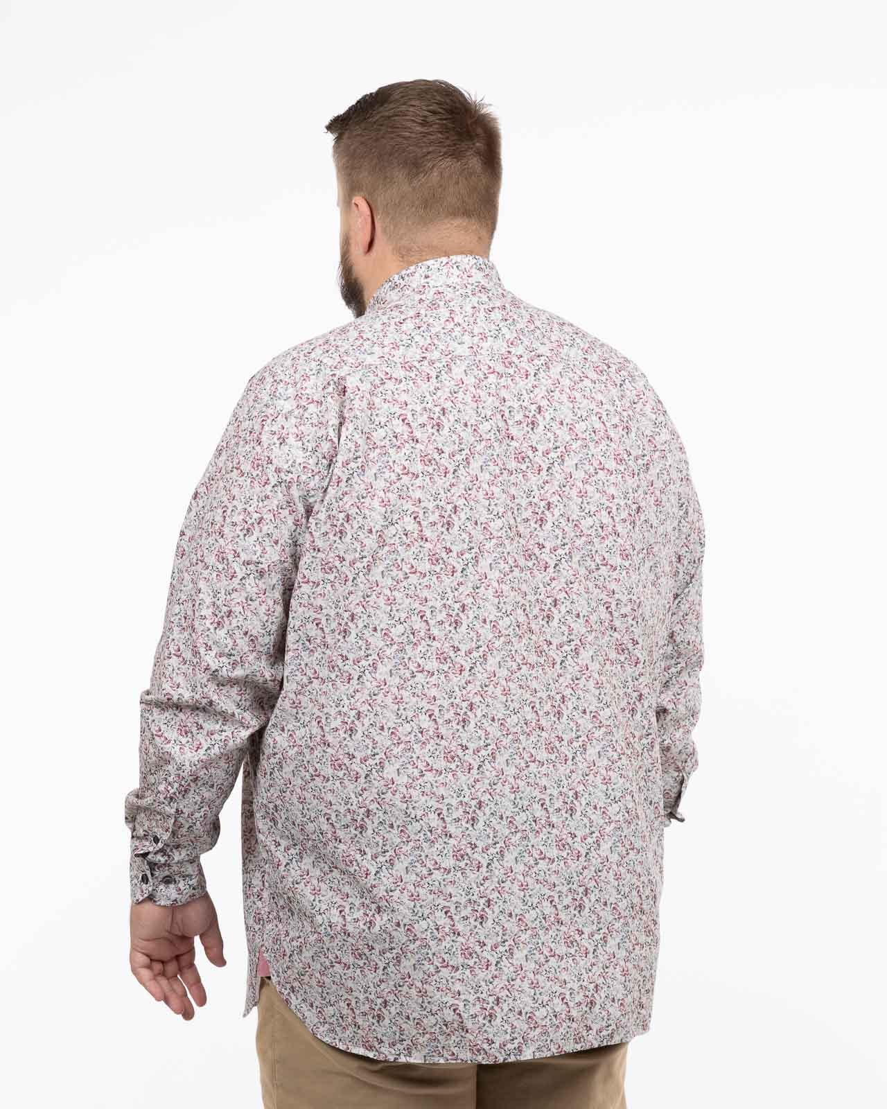 Chemise fleurie grande taille gris