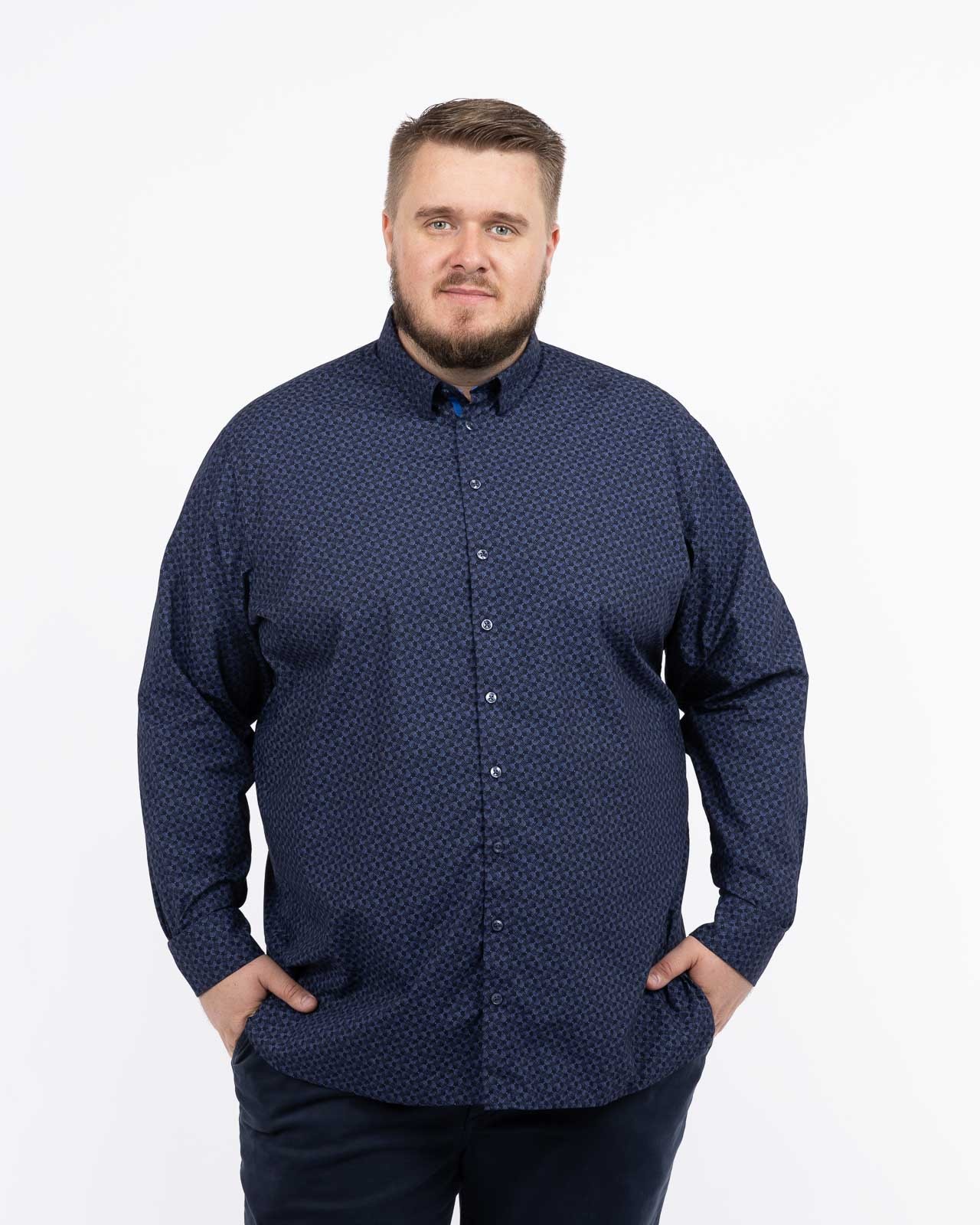 Chemise fantaisie grande taille bleu