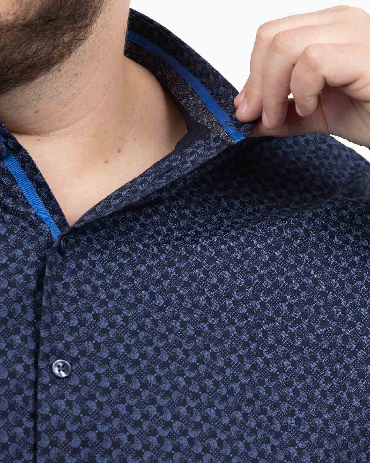 Chemise fantaisie grande taille bleu