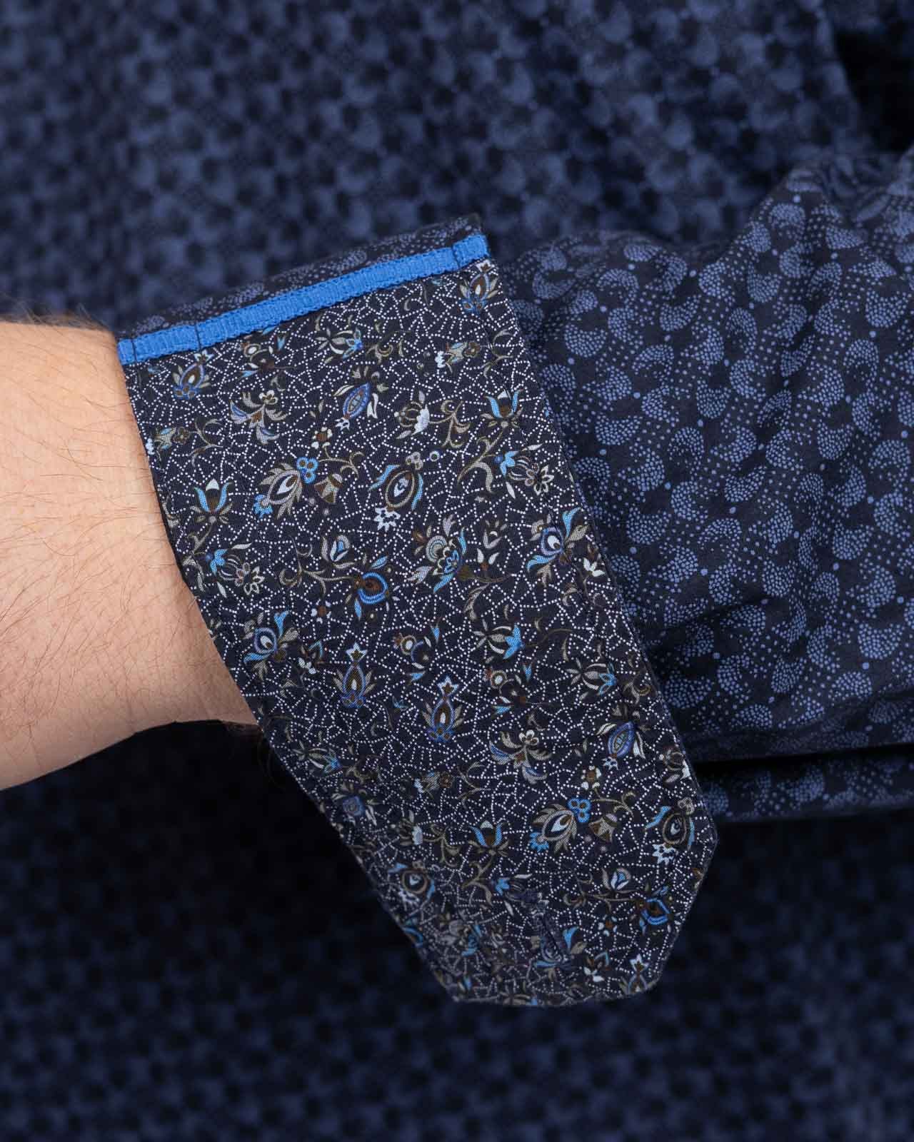 Chemise fantaisie grande taille bleu