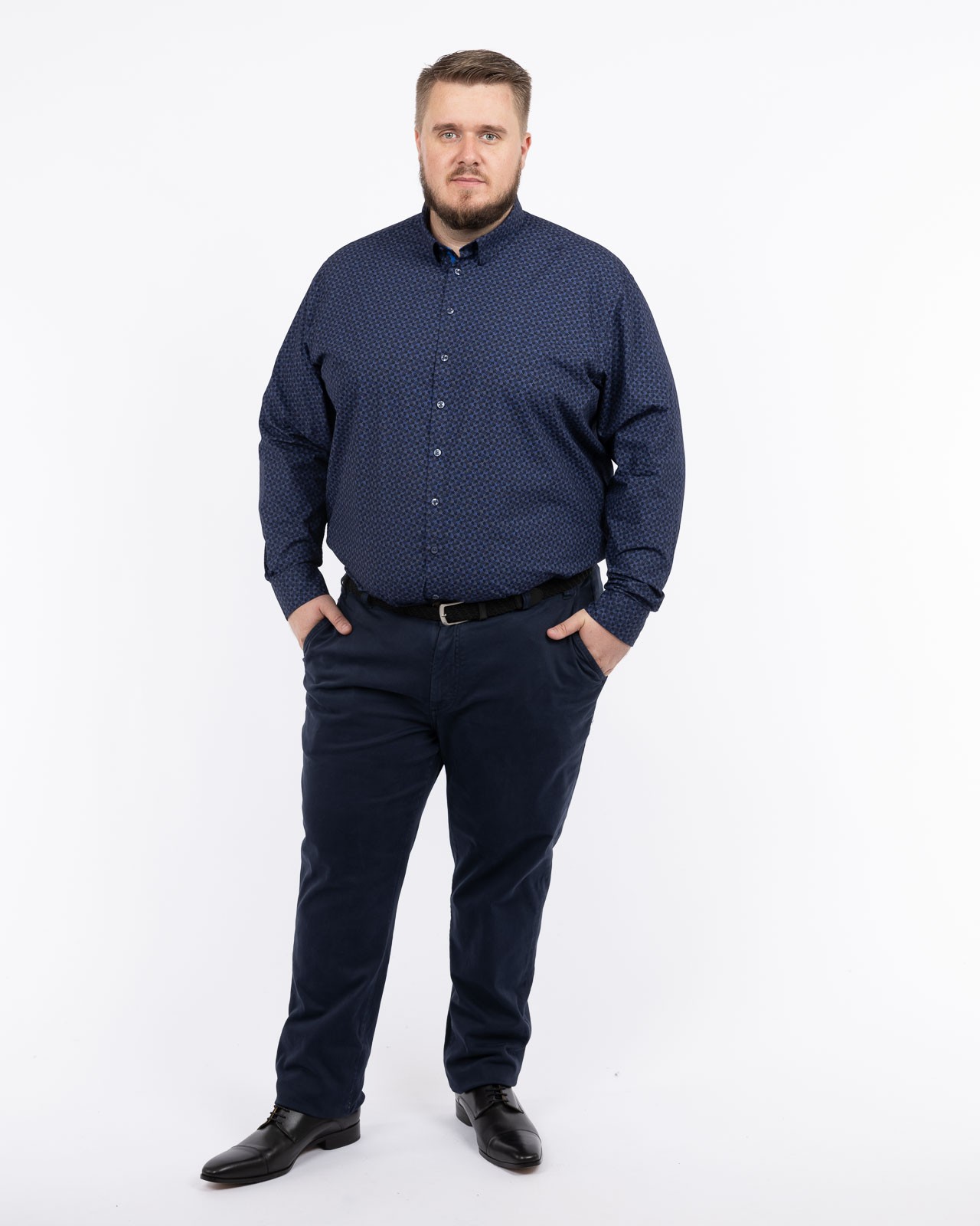 Chemise fantaisie grande taille bleu