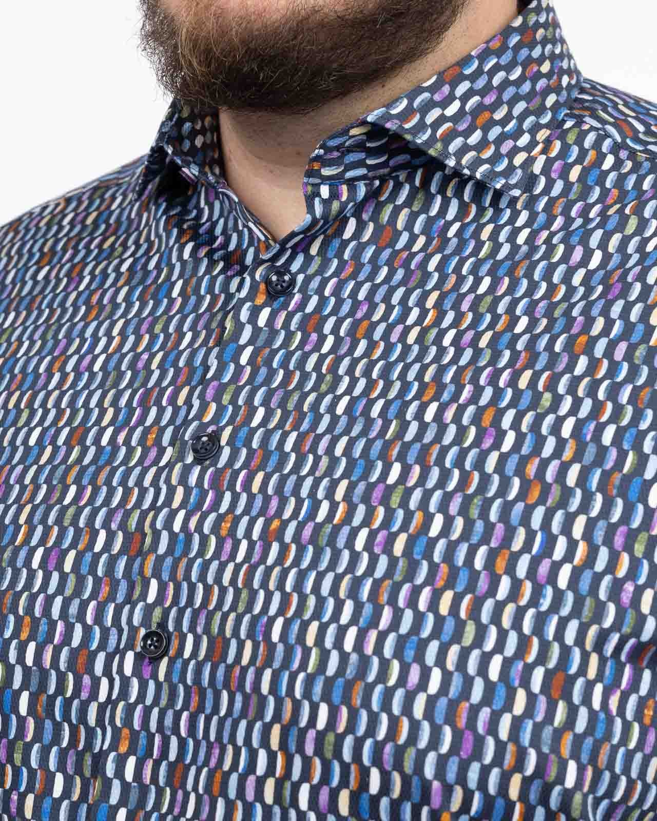 Chemise imprimé grande taille bleu marine
