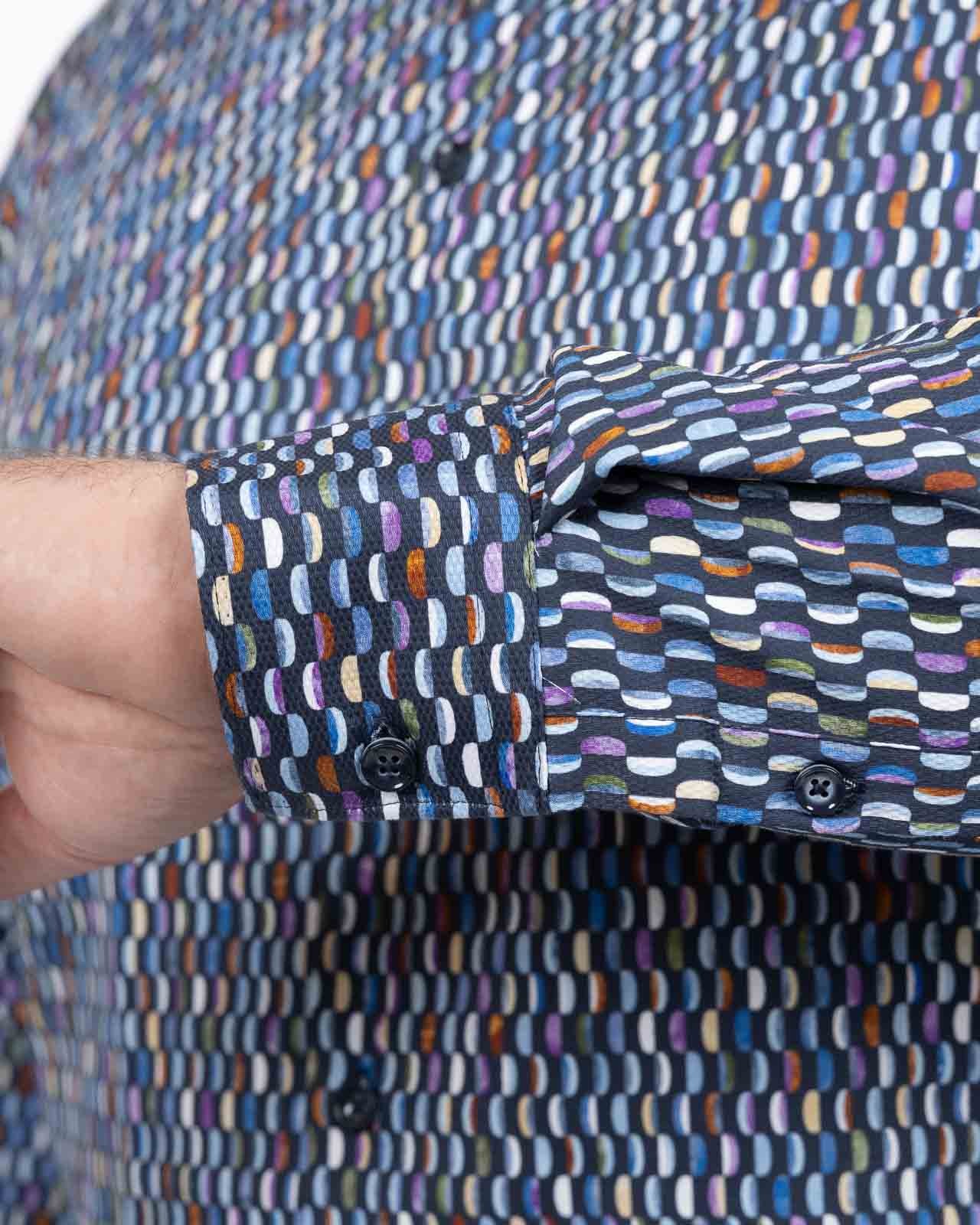 Chemise imprimé grande taille bleu marine