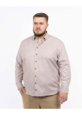Chemise pied de poule grande taille beige