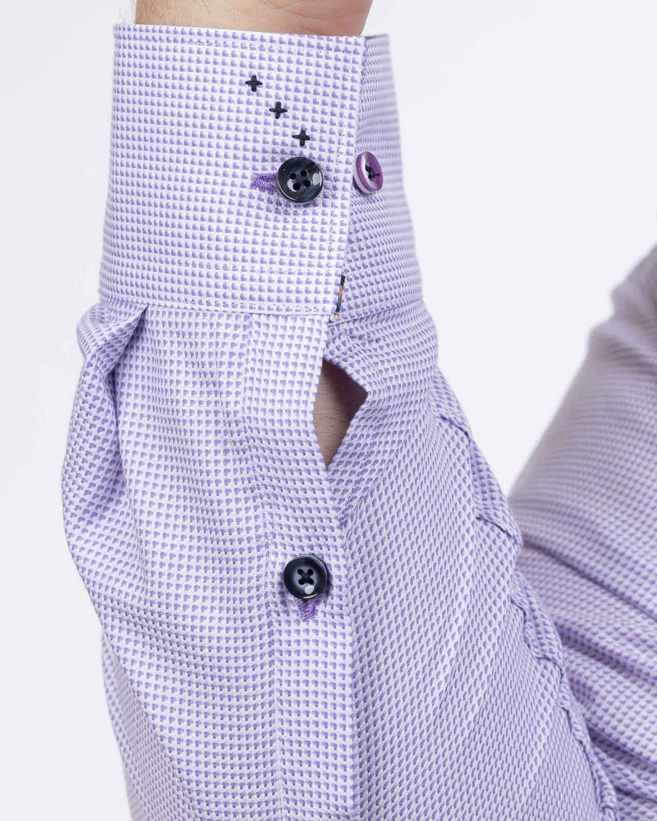 Chemise dobby gaufré grande taille violette