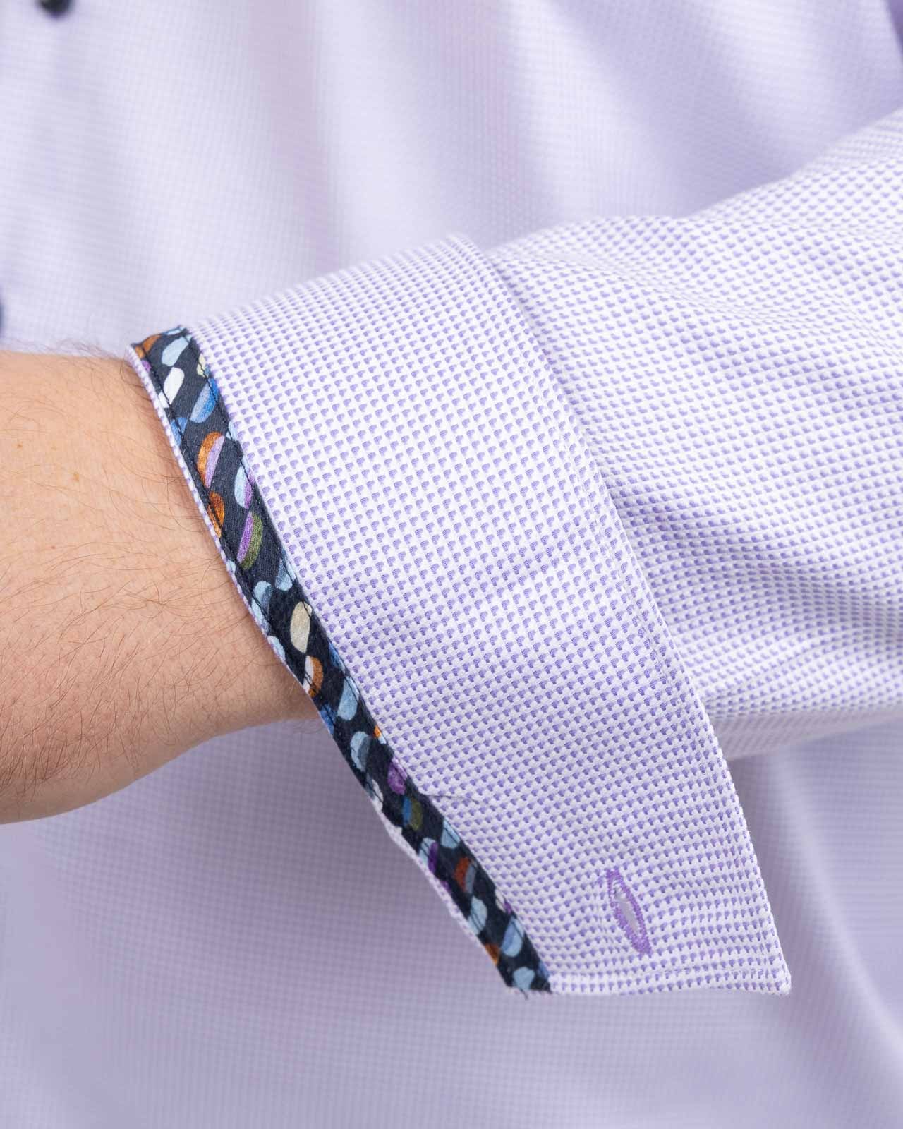 Chemise dobby gaufré grande taille violette