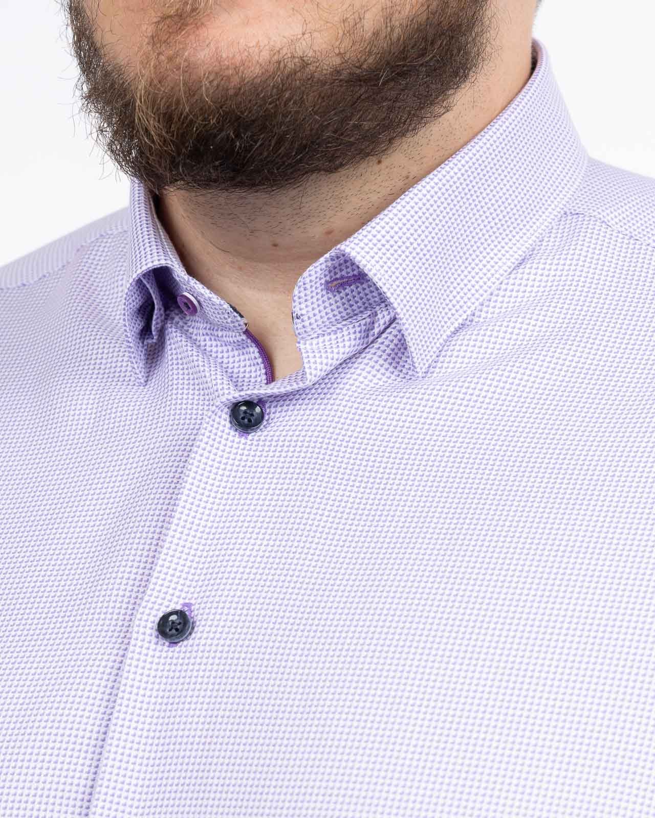 Chemise dobby gaufré grande taille violette