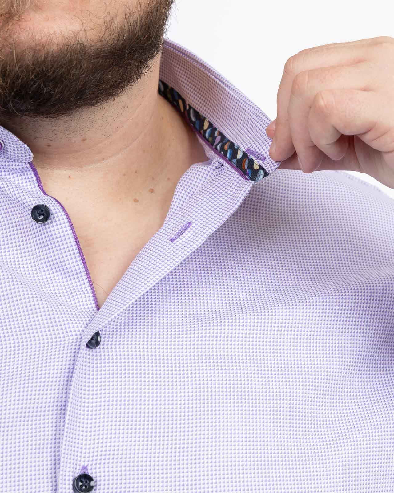 Chemise dobby gaufré grande taille violette