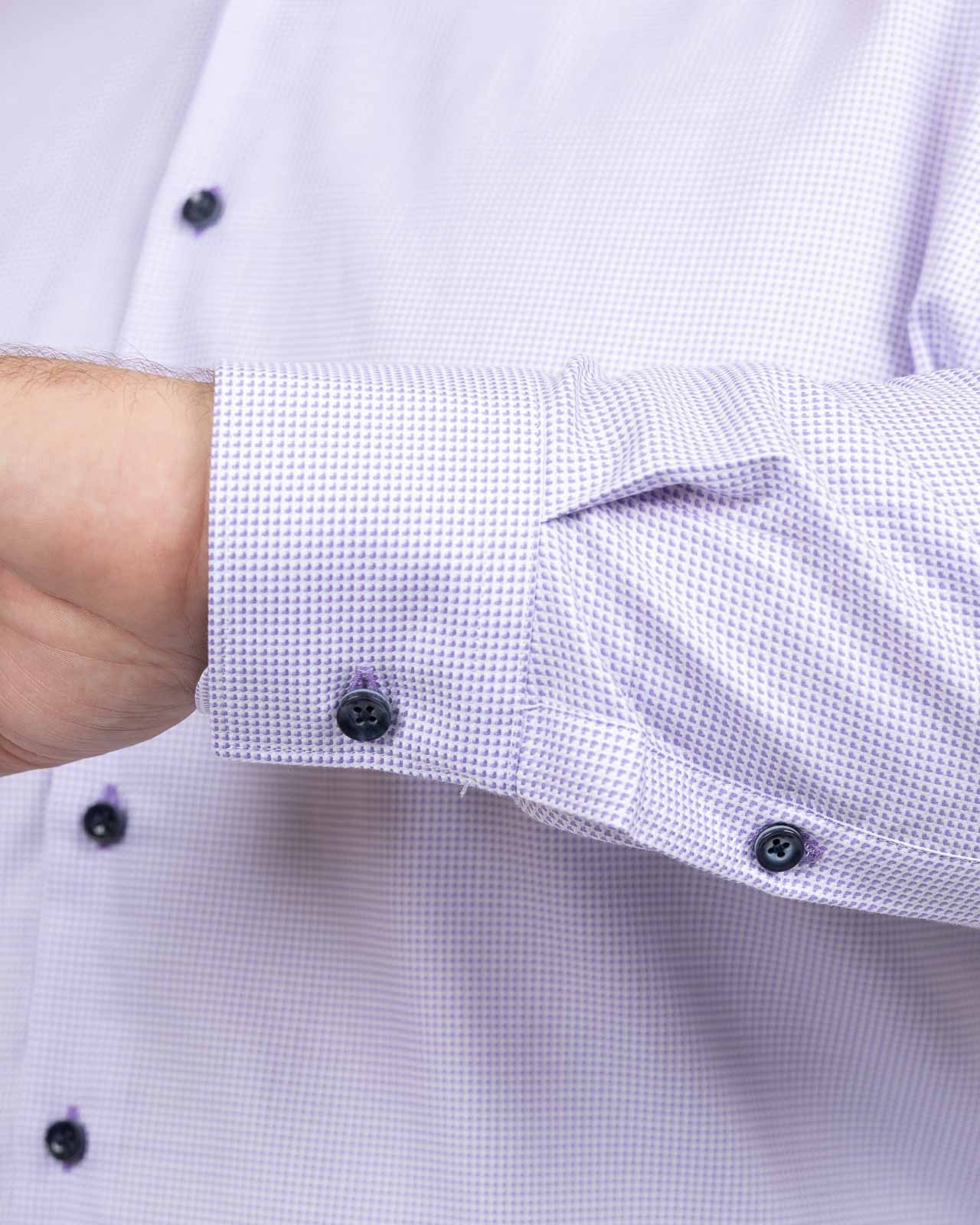 Chemise dobby gaufré grande taille violette