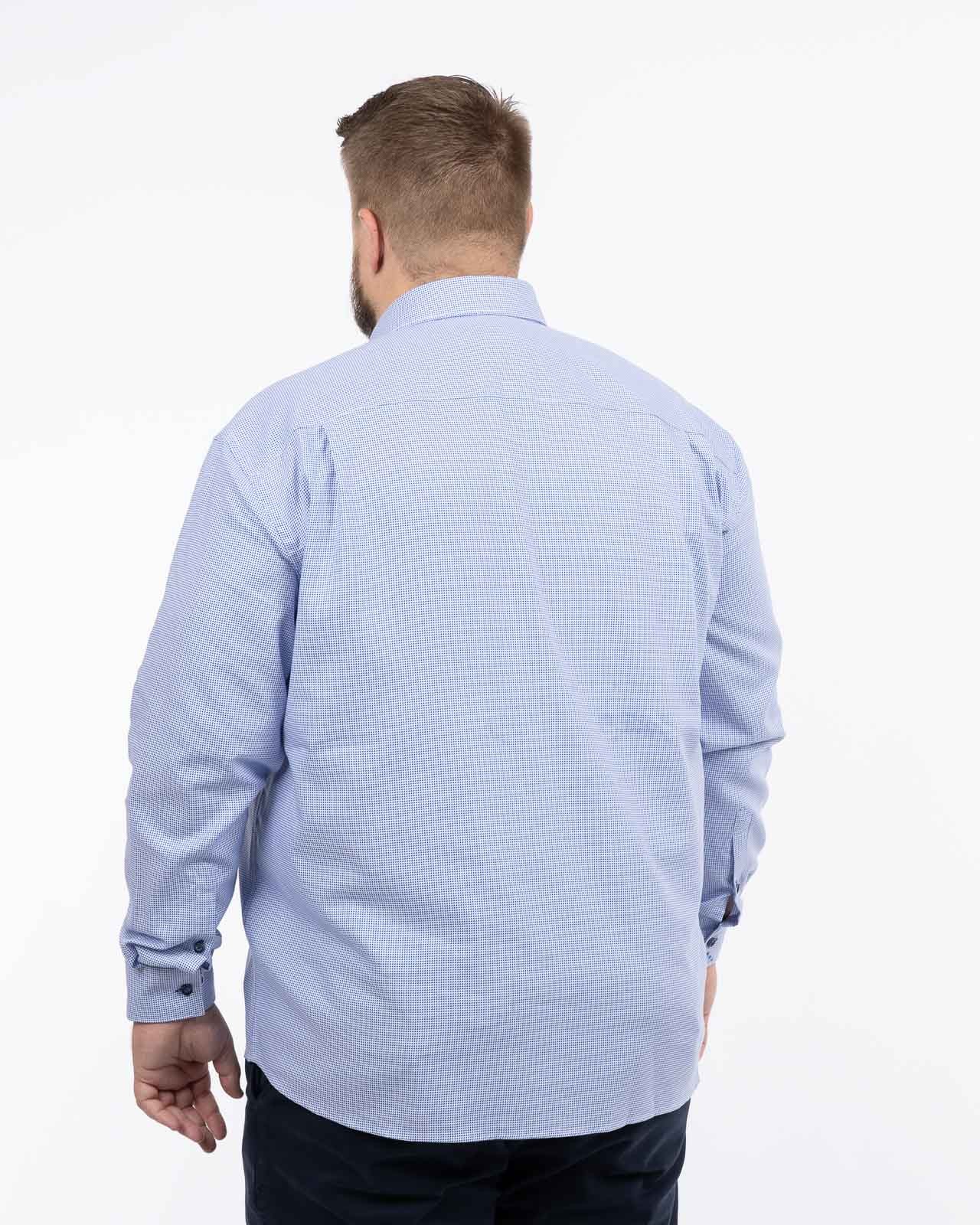 Chemise dobby gaufré grande taille bleu