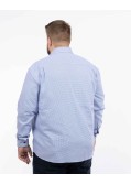 Chemise dobby gaufré grande taille bleu