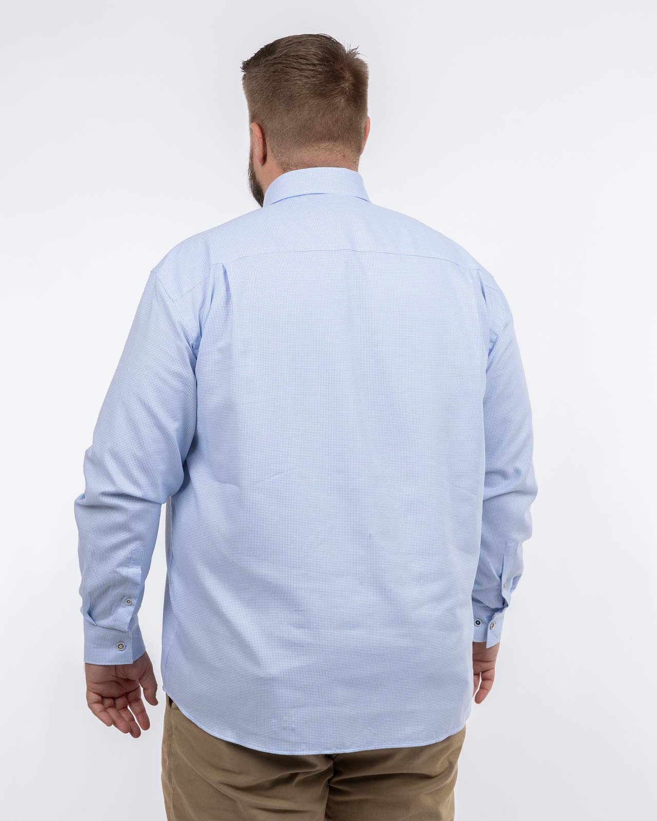 Chemise dobby gaufré grande taille bleu ciel