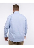 Chemise dobby gaufré grande taille bleu ciel