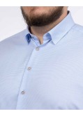 Chemise dobby gaufré grande taille bleu ciel
