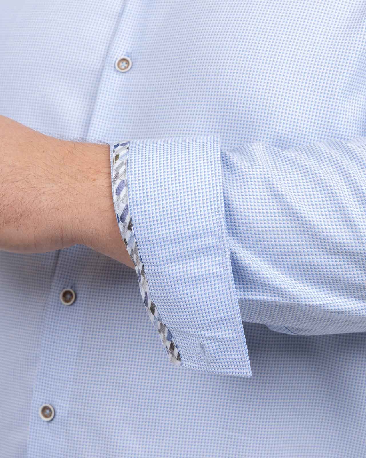 Chemise dobby gaufré grande taille bleu ciel