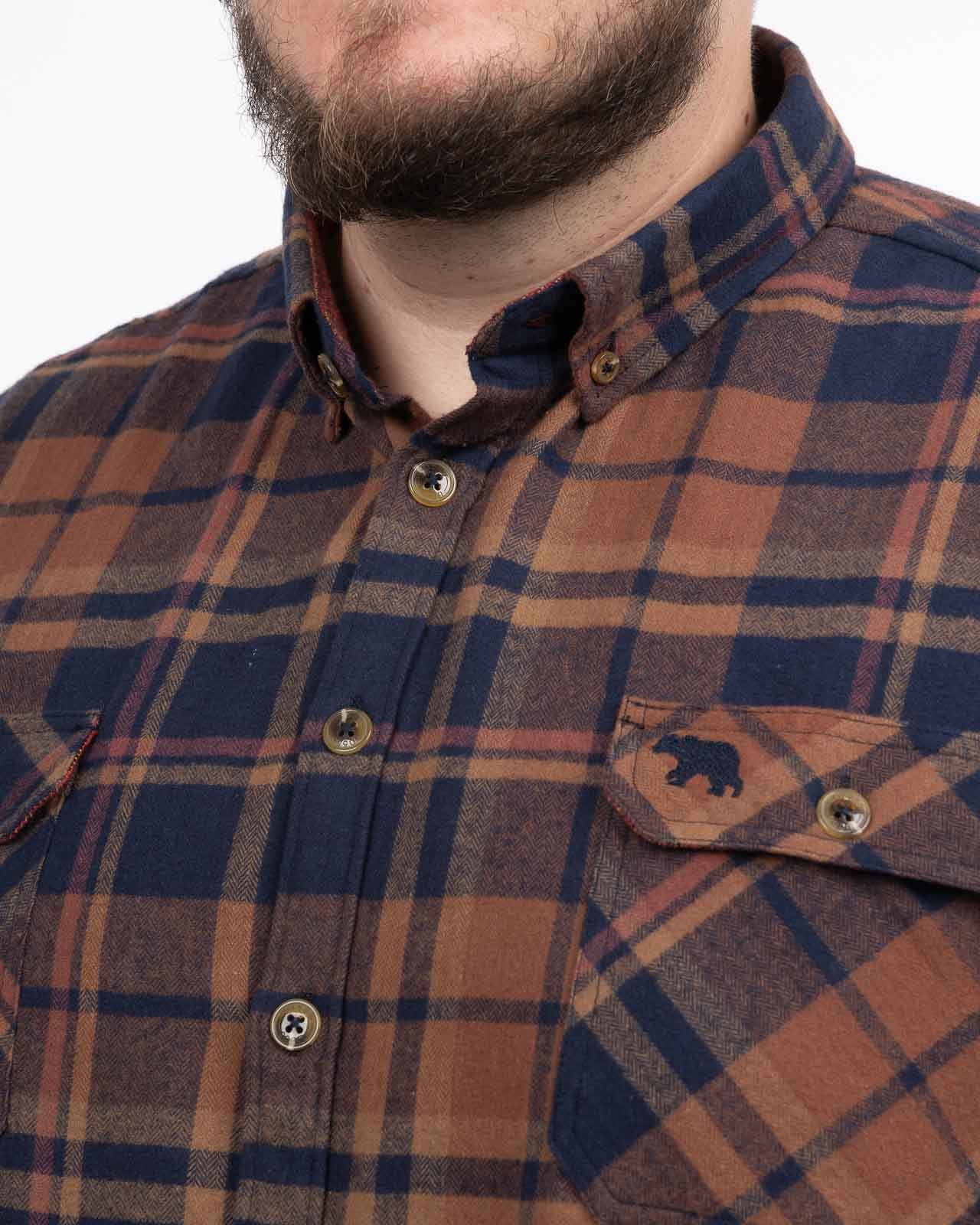 Chemise flanelle à carreaux grande taille bleu marine