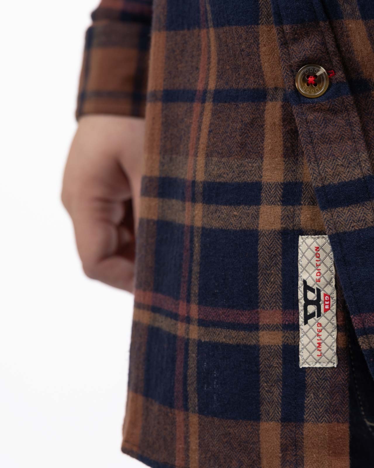 Chemise flanelle à carreaux grande taille bleu marine