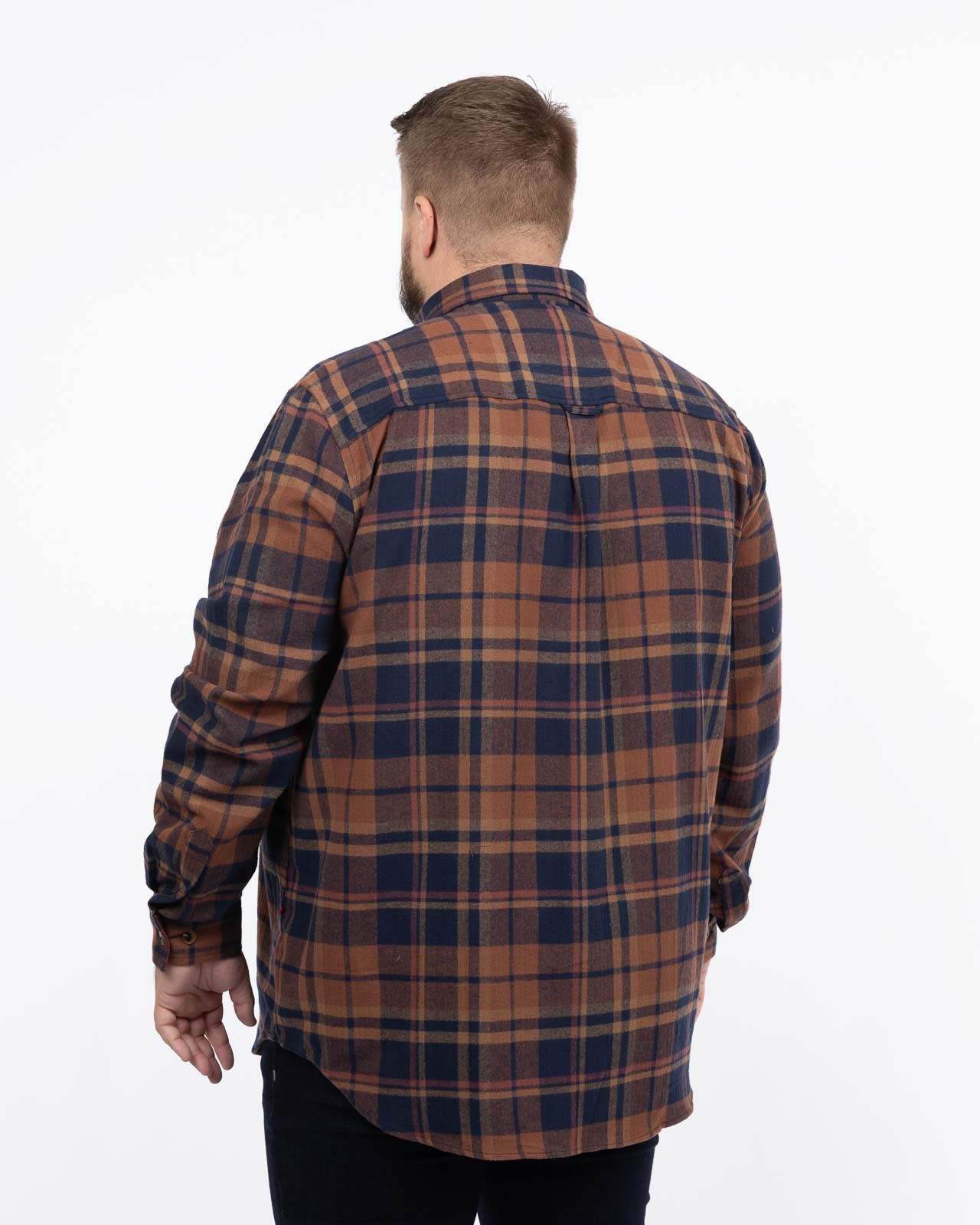 Chemise flanelle à carreaux grande taille bleu marine