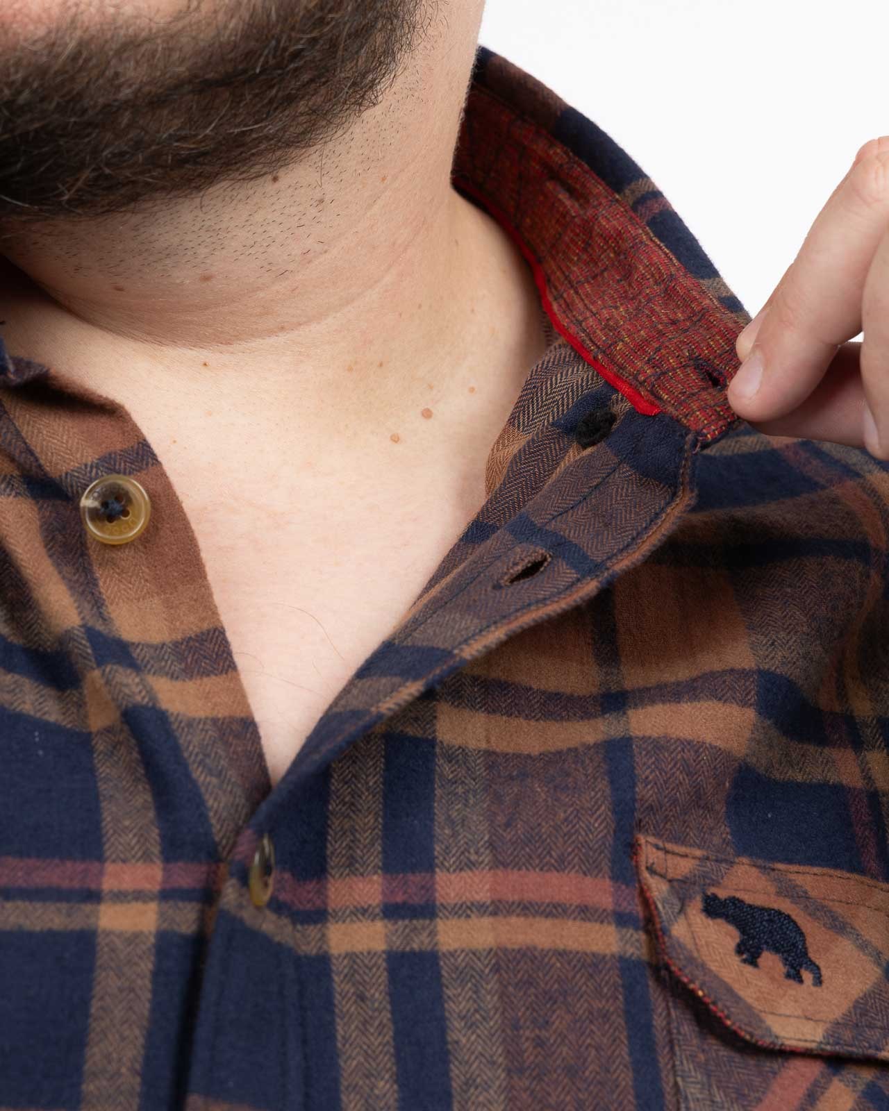 Chemise flanelle à carreaux grande taille bleu marine