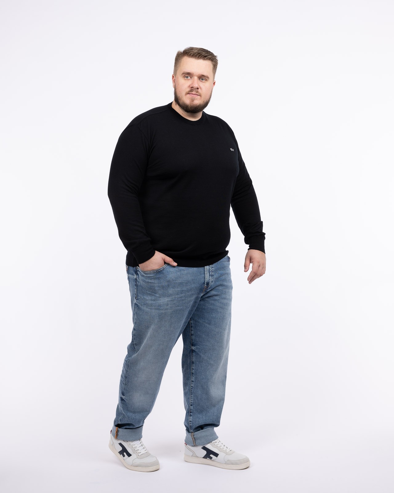 Pull mérinos grande taille noir