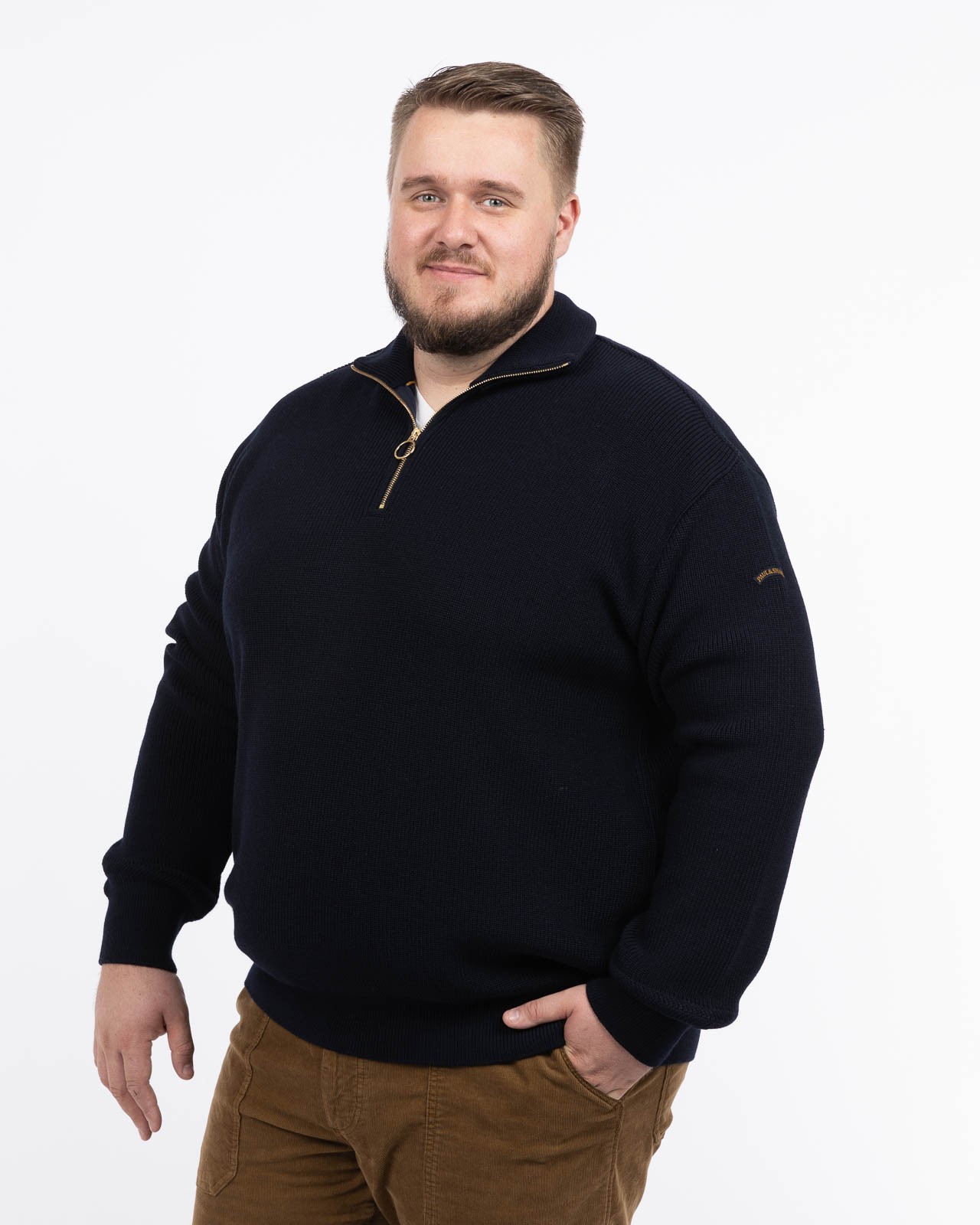 Pull grande taille bleu marine