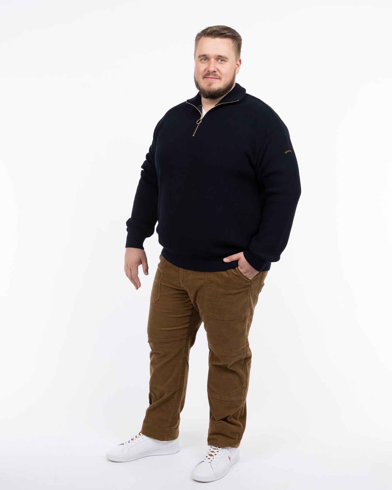 Pull grande taille bleu marine