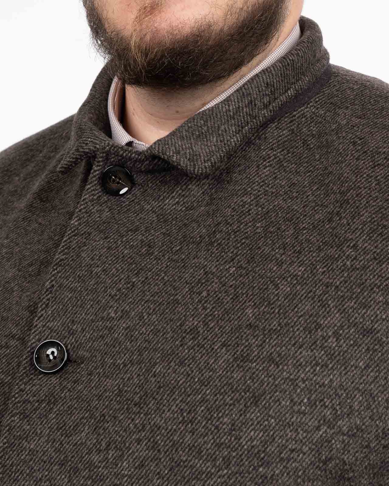 Manteau aspect laine pour homme grand marron