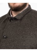 Manteau aspect laine pour homme grand marron