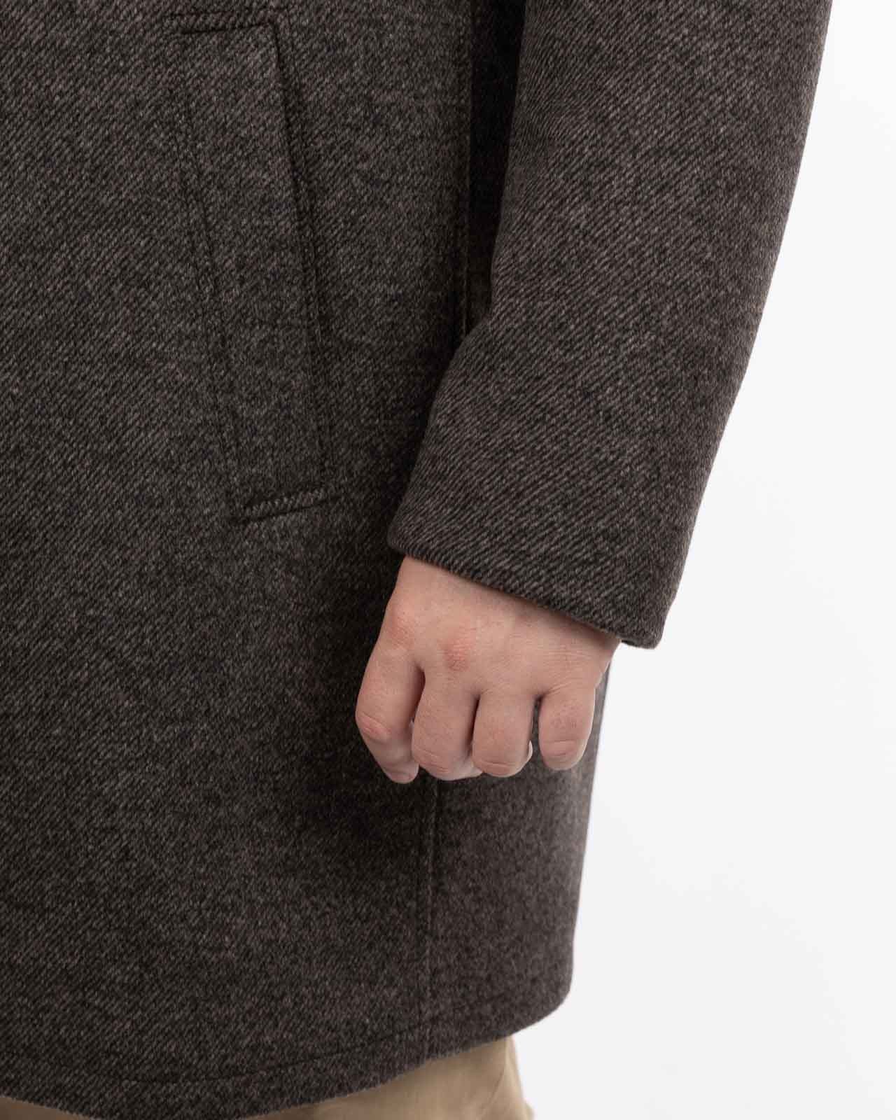 Manteau aspect laine pour homme grand marron