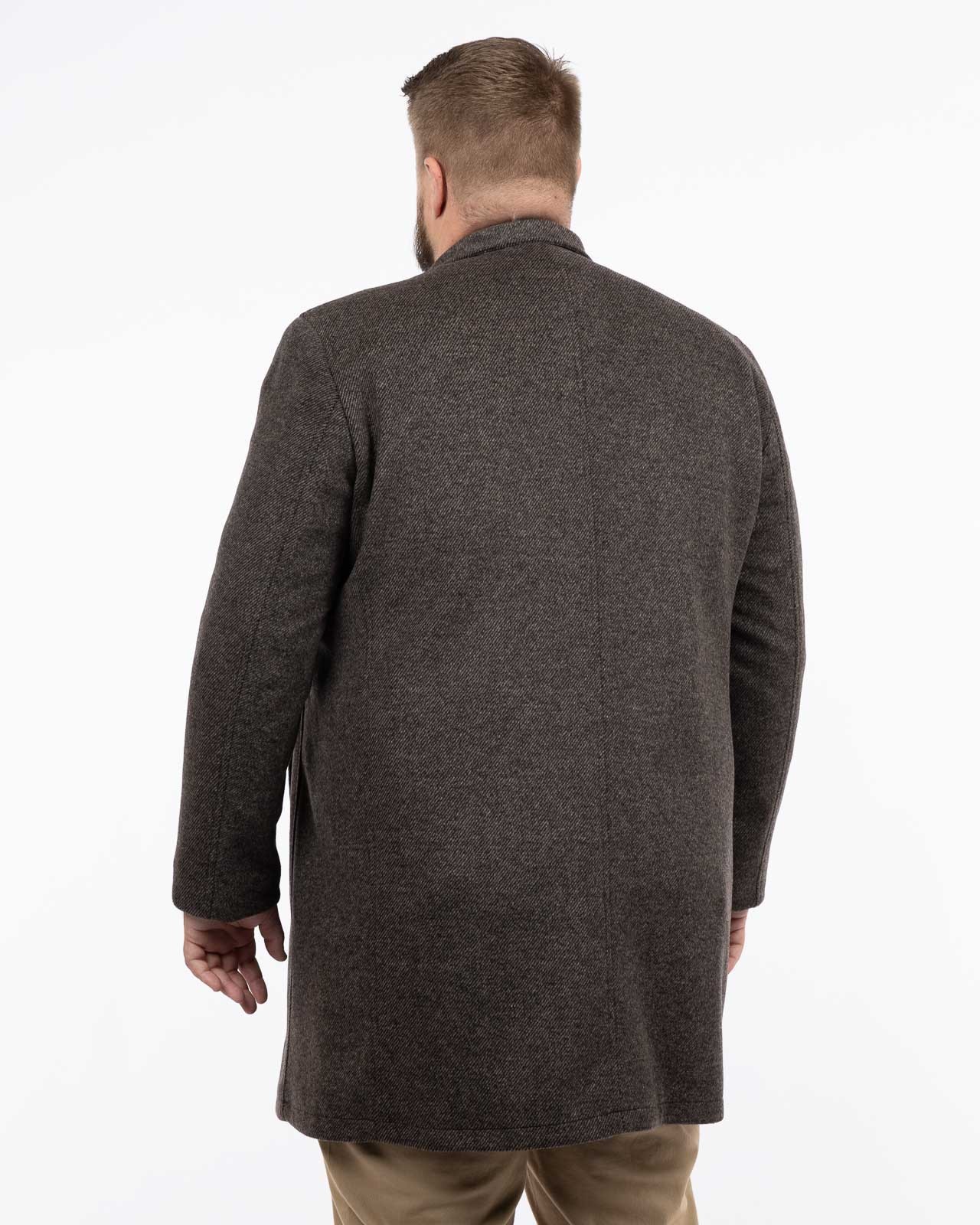 Manteau aspect laine pour homme grand marron