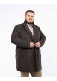 Manteau aspect laine pour homme grand marron