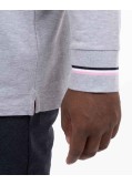 Polo manches longues piqué grande taille gris clair