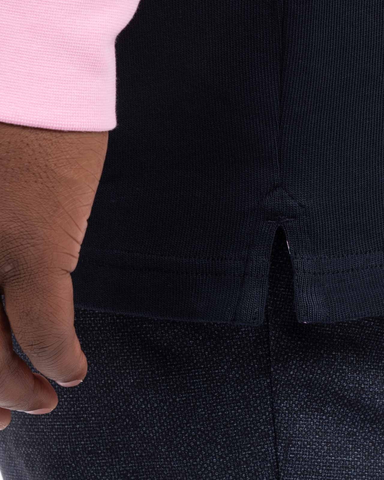 Polo manches longues jersey XV grande taille bleu marine