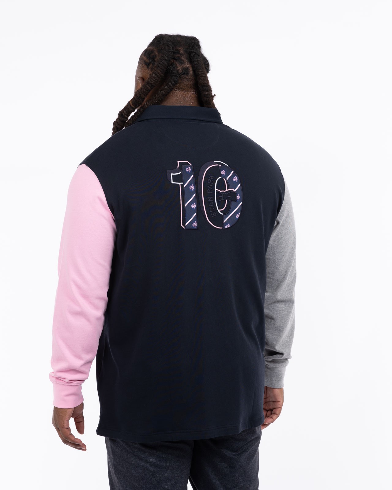 Polo manches longues jersey XV grande taille bleu marine