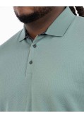 Polo manches longues gaufré grande taille vert amande