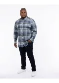 Chemise flanelle à carreaux grande taille bleu indigo
