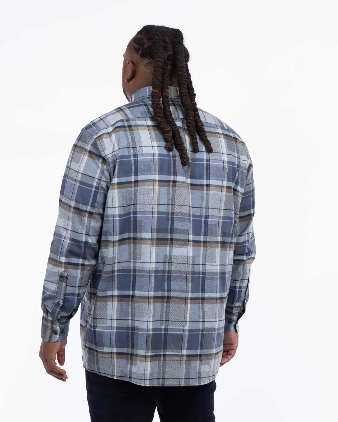 Chemise flanelle à carreaux grande taille bleu indigo