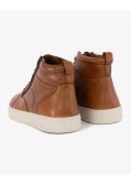 Sneakers en cuir montantes grande taille cognac