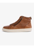 Sneakers en cuir montantes grande taille cognac