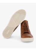 Sneakers en cuir montantes grande taille cognac