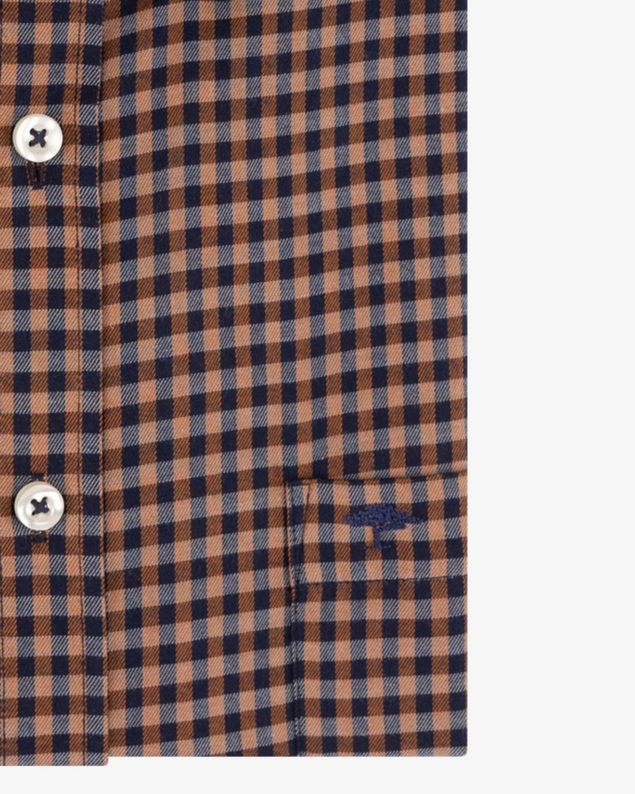 Chemise en flanelle vichy grande taille marron